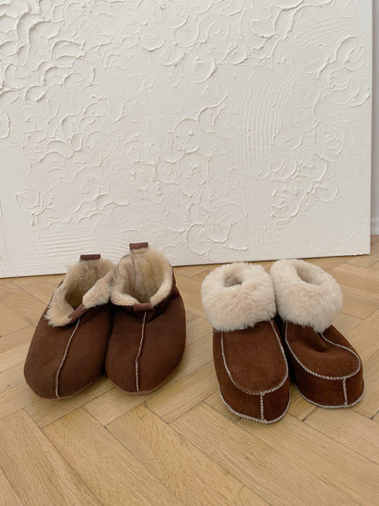 Buty ze skóry owczej – Brązowe | Handmade Sheepskin Boots