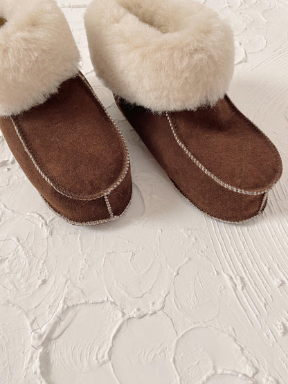 Buty ze skóry owczej – Brązowe | Handmade Sheepskin Boots