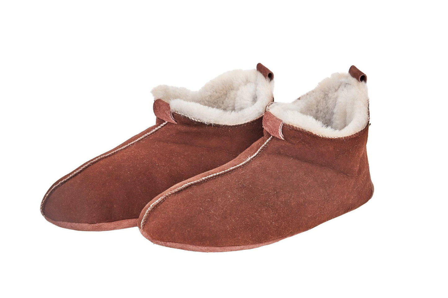 Buty ze skóry owczej – brązowe