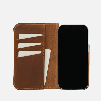 Étui portefeuille folio en cuir pour iPhone 17 Series avec MagSafe - Le Minimaliste 1.0