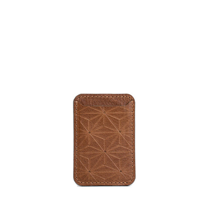 Skórzany portfel MagSafe – Geometric Net z grawerem | Personalized Luxury Wallet