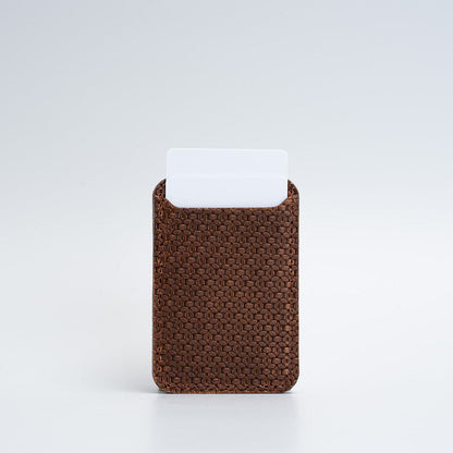 Skórzany portfel MagSafe – Geometric Net | Luxury Leather Wallet