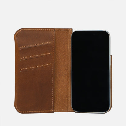Étui portefeuille folio en cuir pour iPhone 17 Series avec MagSafe - Le Minimaliste 1.0