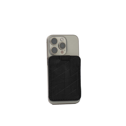 Skórzany portfel MagSafe – Geometric Net | 3D Texture Leather Wallet