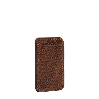 Skórzany portfel MagSafe – Geometric Net | Luxury Leather Wallet