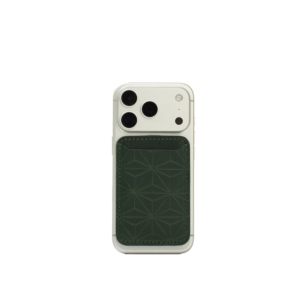 Skórzany portfel MagSafe – wzór Geometric Flower