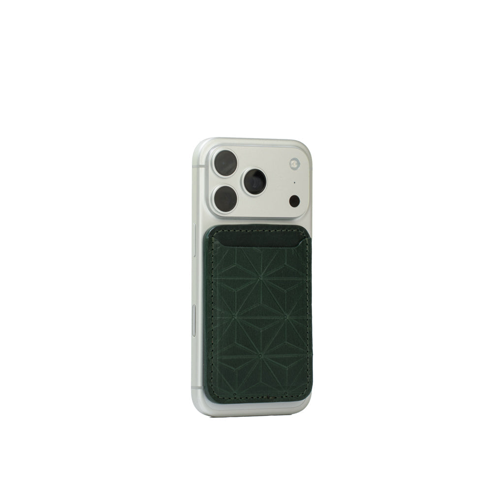 Skórzany portfel MagSafe – wzór Geometric Flower