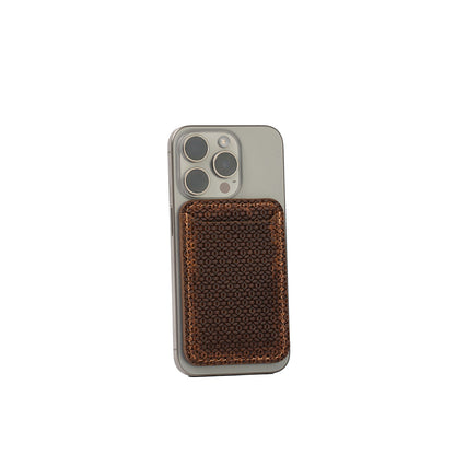 Skórzany portfel MagSafe – Geometric Net | Luxury Leather Wallet