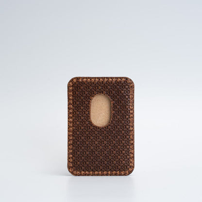 Skórzany portfel MagSafe – Geometric Net | Luxury Leather Wallet